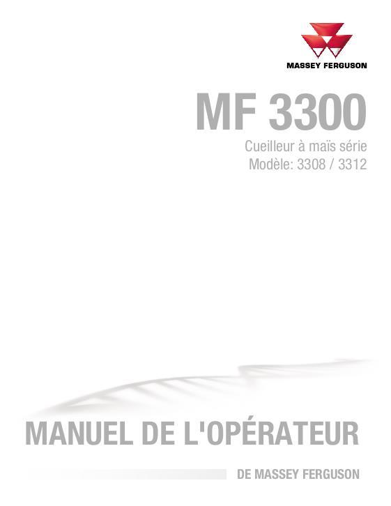 AGCO 3308 3312 Corn Head Operator Manual ACW888497G French