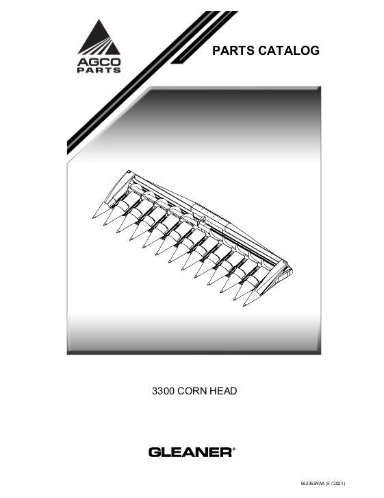 AGCO 3308 3312 Corn Head Parts Book 652355NAA English