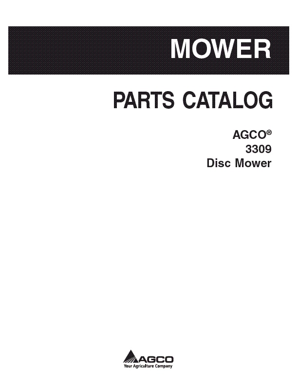 AGCO 3309 Disc Mower Conditioner Parts Book 700730294B English
