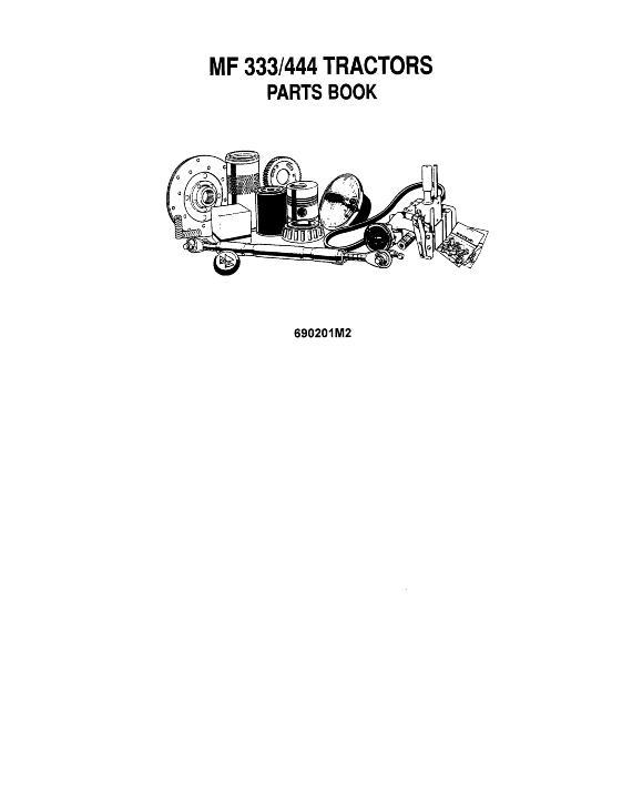 AGCO 333 444 Tractor Parts Book 690201M2 English