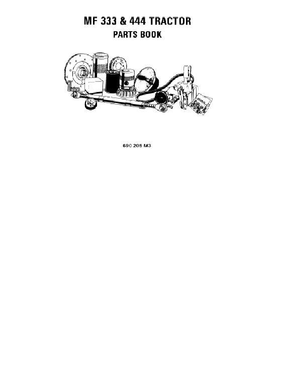 AGCO 333 444 Tractor (hydraulic equipment & power steering) Parts Book 690205M3 English
