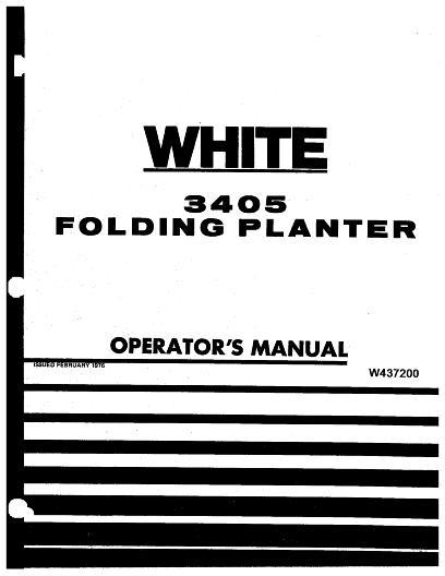 AGCO 3405 Planter (folding) Operator Manual W437200 English