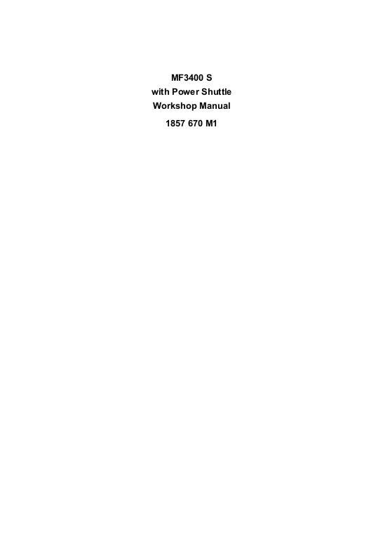 AGCO 3425 3435 3445 3455 S Tractor (power shuttle) Service Manual 1857670M1 English