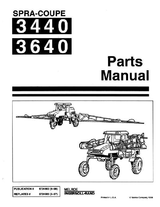 AGCO 3440 3640 Sprayer (1995 - 1998) Parts Book 6724502 English