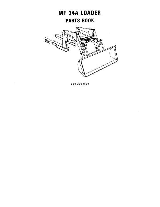 AGCO 34A Industrial Loader Parts Book 651396M94 English