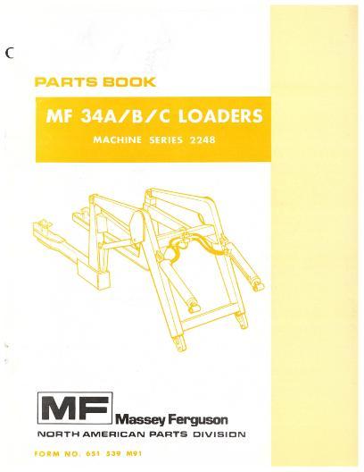 AGCO 34C Industrial Loader Parts Book 651539M91 English