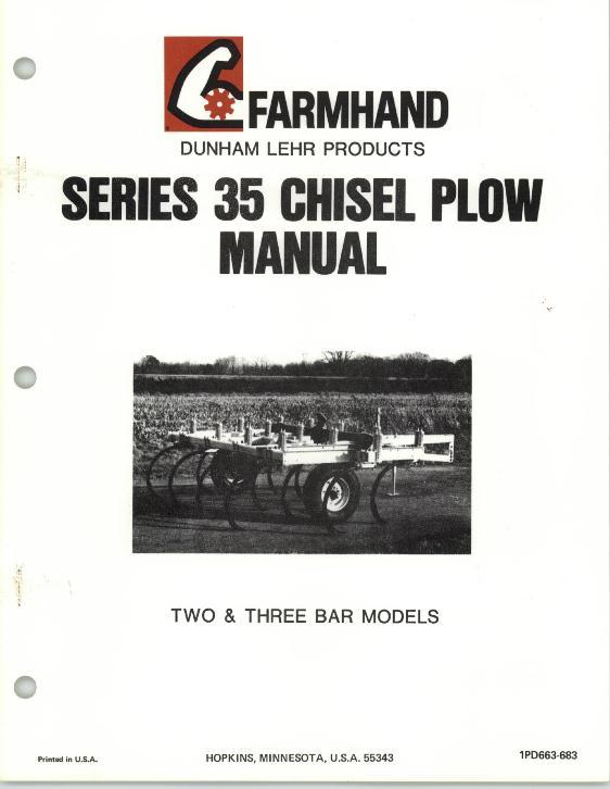 AGCO 35 Chisel Plow (1983) Operator Manual 1PD663683 English 1 AGCO 35 Chisel Plow (1983) Operator Manual 1PD663683 English