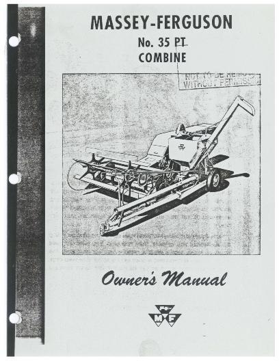 AGCO 35 Pull Type Combine Operator Manual 690490M1 English 1 AGCO 35 Pull Type Combine Operator Manual 690490M1 English