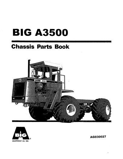 AGCO 3500 Big A Applicator (chassis) Parts Book AG030027 English