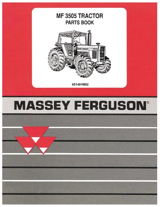 AGCO 3505 Tractor Parts Book 651491M92 English