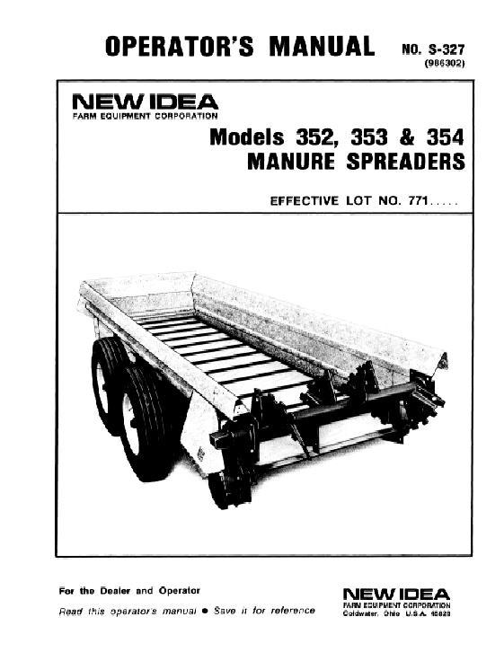 AGCO 352 353 354 Manure Spreader Operator Manual 986302 English 1 AGCO 352 353 354 Manure Spreader Operator Manual 986302 English