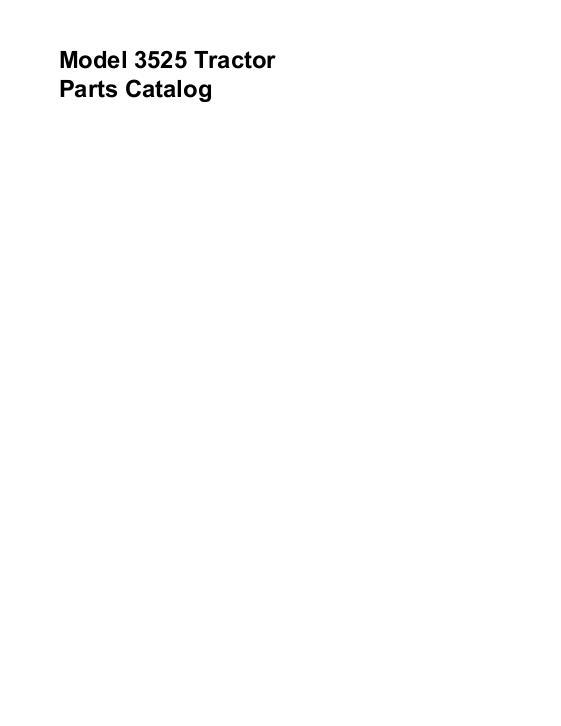 AGCO 3525 Tractor Parts Book 651492M92 English