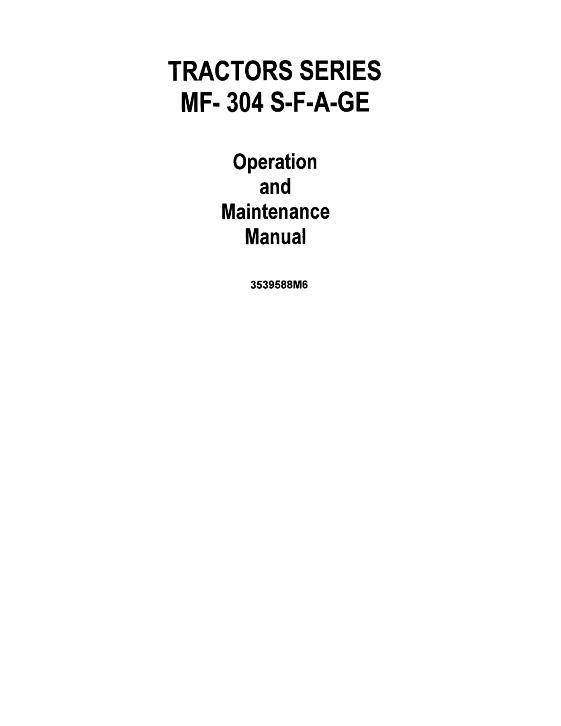 AGCO 354 364 374 384 394 Tractor (A, F, S, SP, FP, GE version) Operator Manual 3539588M6 English 1 AGCO 354 364 374 384 394 Tractor (A, F, S, SP, FP, GE version) Operator Manual 3539588M6 English
