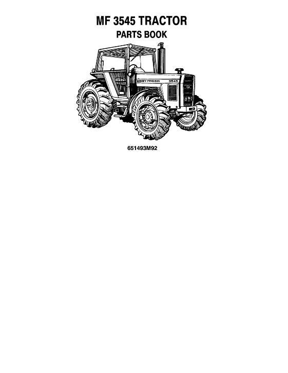 AGCO 3545 Tractor Parts Book 651493M92 English