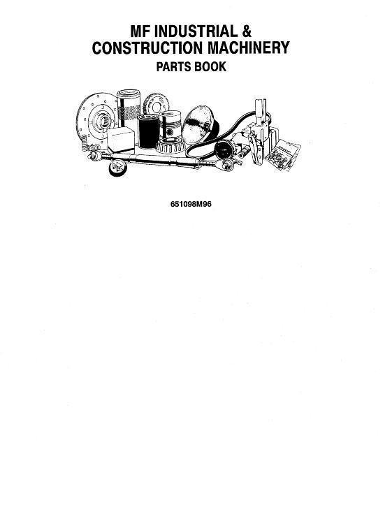 AGCO 356 Industrial Wheel Loader Parts Book 651098M96 English