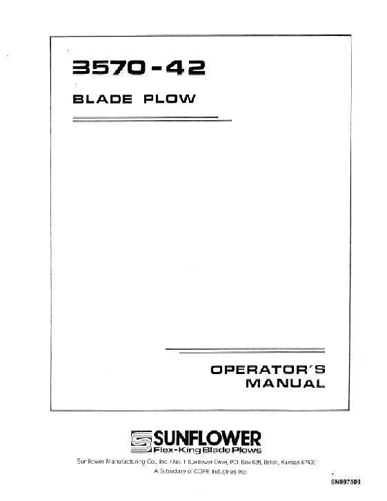 AGCO 3570 Blade Plow (42 blade) Operator Manual SN997509 English 1 AGCO 3570 Blade Plow (42 blade) Operator Manual SN997509 English