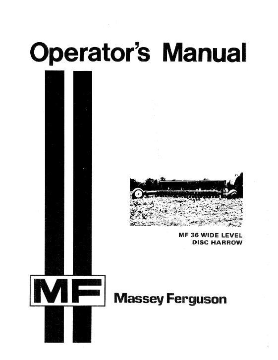AGCO 36 Disc Harrow (wide level) Operator Manual 690253M4 English 1 AGCO 36 Disc Harrow (wide level) Operator Manual 690253M4 English
