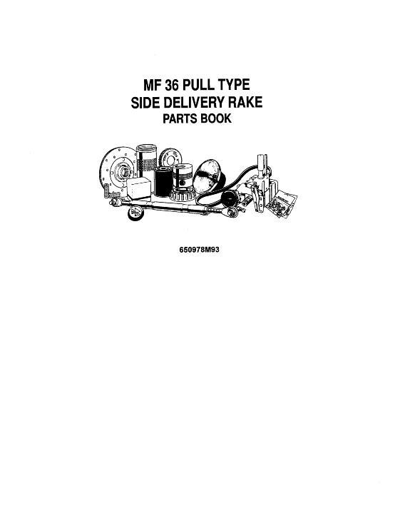 AGCO 36 Rake (side delivery) Parts Book 650978M93 English