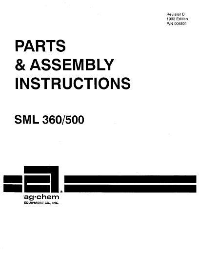 AGCO 360 500 SML (saddle mount) Parts Book AG008801 English