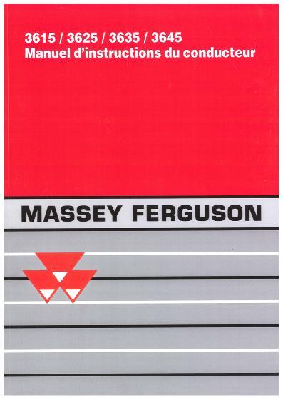AGCO 3615 3625 3635 3645 Tractor Operator Manual VA208251 French
