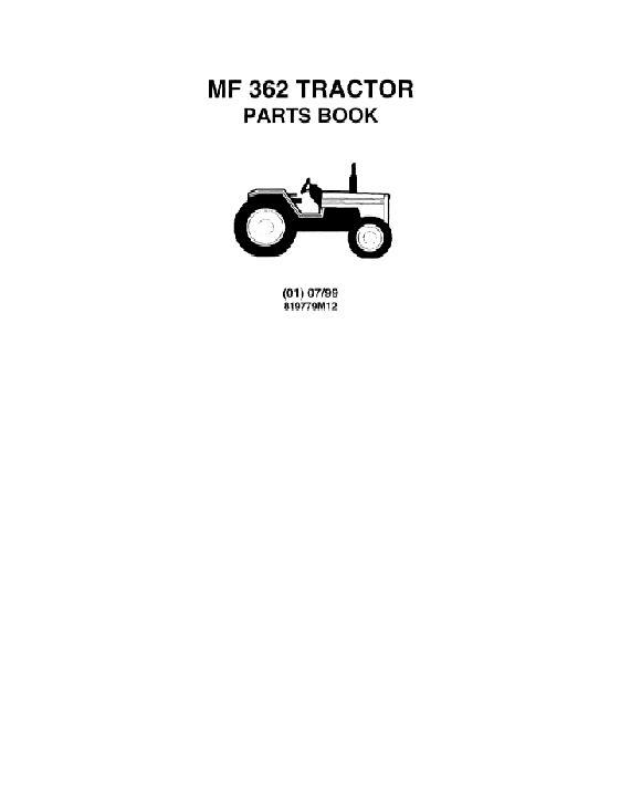 AGCO 362 Tractor (cab footstep) Parts Book 819779M12 Multiple