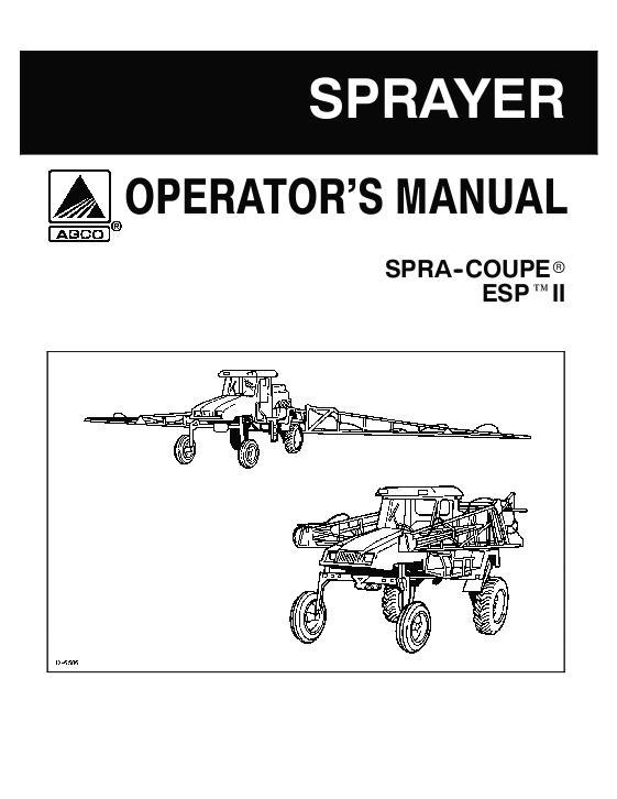 AGCO 3650 ESP Sprayer (2004) Operator Manual WR128717 English 1 AGCO 3650 ESP Sprayer (2004) Operator Manual WR128717 English