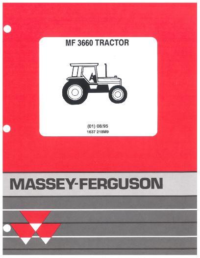 AGCO 3660 Tractor Parts Book 1637218M9 Multiple