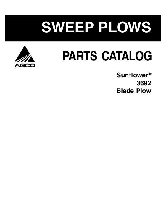 AGCO 3692 Blade Plow (45 blade) Parts Book 79023724B English