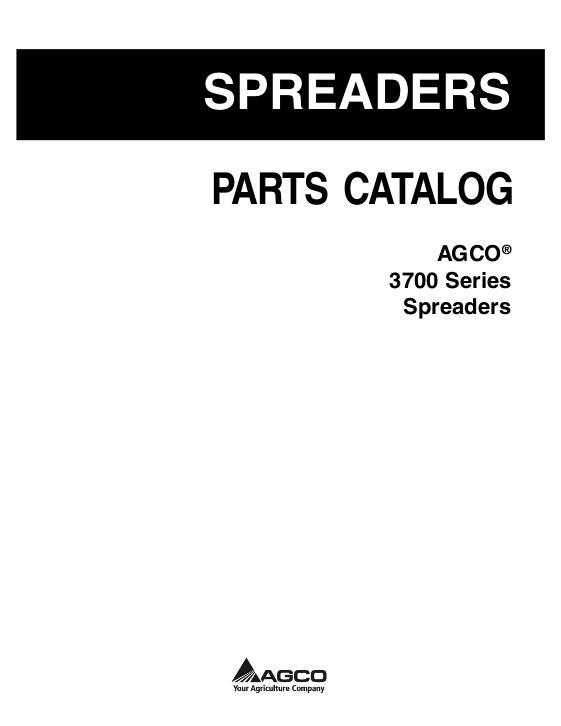 AGCO 3709 3715 3718 3722 3726 3732 3739 3743 3700 Series Parts Book 79027300B English