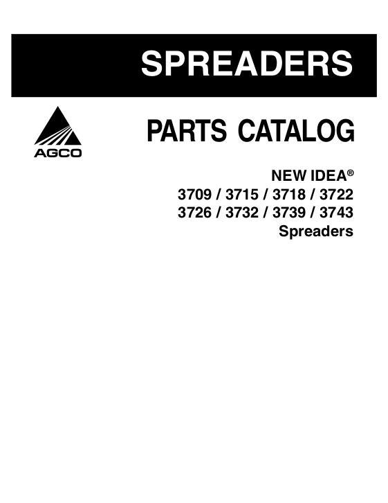 AGCO 3709 3715 3718 3722 3726 3732 3739 3743 Spreader Parts Book 79017903D English