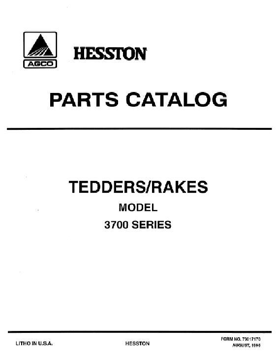 AGCO 3710 3717 3727 3750 Tedder (3 point & pull-type) Parts Book 79017170 English