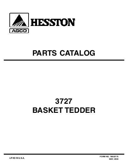 AGCO 3727 Tedder (3 point & pull-type) Parts Book 79022775 English