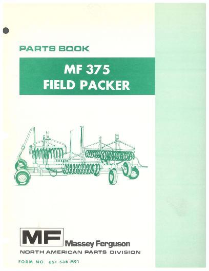 AGCO 375 Tooth Harrow (Field Packer) Parts Book 651536M91 English