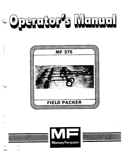 AGCO 375 Tooth Harrow (field packer) Operator Manual 1449123M1 English 1 AGCO 375 Tooth Harrow (field packer) Operator Manual 1449123M1 English