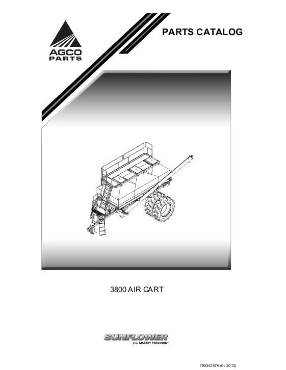 AGCO 3800 Air Cart Parts Book 79036187A English
