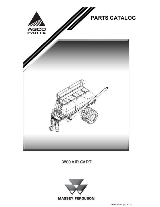 AGCO 3800 Air Cart Parts Book 79036188M1 English