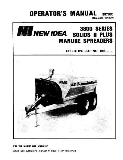 AGCO 3810 3816 3825 Manure Spreader Operator Manual 987005 English 1 AGCO 3810 3816 3825 Manure Spreader Operator Manual 987005 English