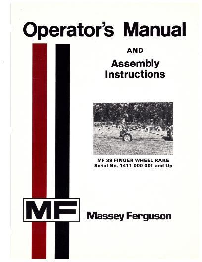 AGCO 39 Fingerwheel Rake (pull-type, eff sn 1411 000 001) Operator Manual 1448362M1 English