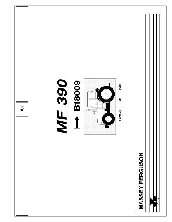 AGCO 390 Tractor (eff sn B18009, cab and footstep) Parts Book 819799M8 Multiple