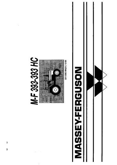 AGCO 393 393HC High Clearance Tractor (Italy build) Parts Book 3311360M4 English