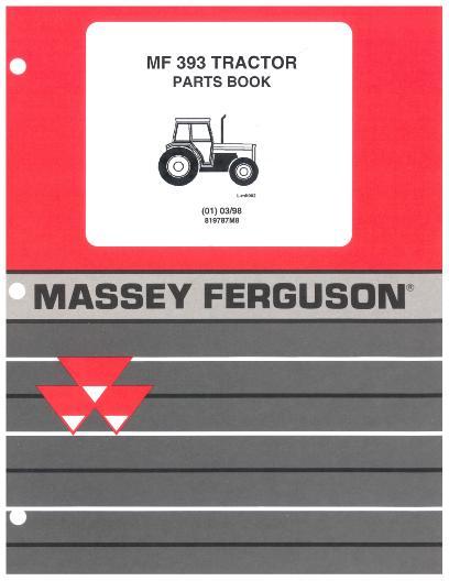 AGCO 393 Tractor (cab & footstep) Parts Book 819787M8 Multiple