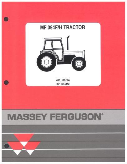 AGCO 394F Tractor (prior sn D03066) Parts Book 3311559M2 English