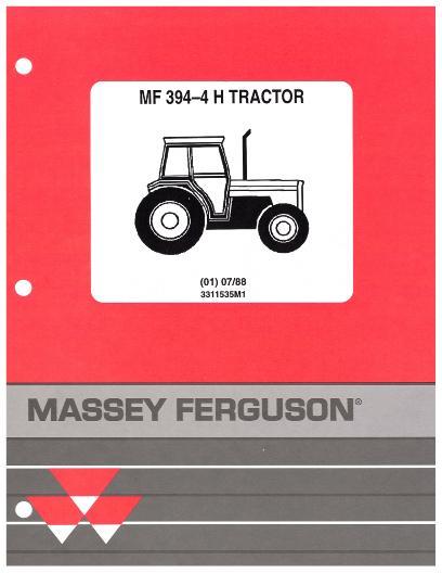 AGCO 394HC Tractor (prior sn D03066) Parts Book 3311535M1 English