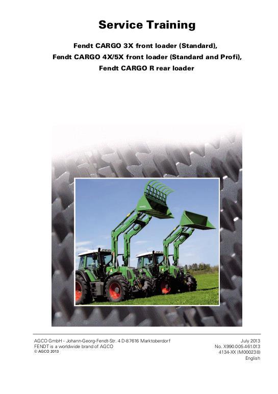 AGCO 3X 4X 5X Front Loader (Standard and Profi) Service Training Service Manual 72608228 English
