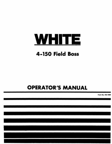 AGCO 4-150 Tractor Operator Manual 432408B English