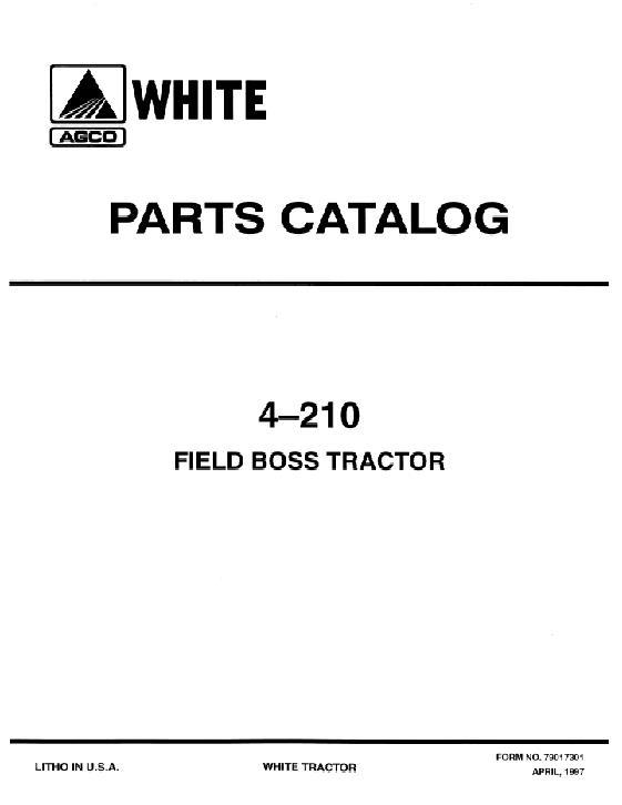 AGCO 4-210 Field Boss Tractor Parts Book 79017301 English