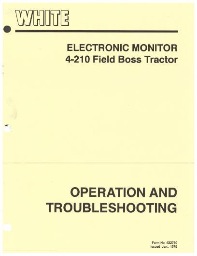 AGCO 4-210 Tractor (electronic monitor, 1979) Service Manual 432760 English