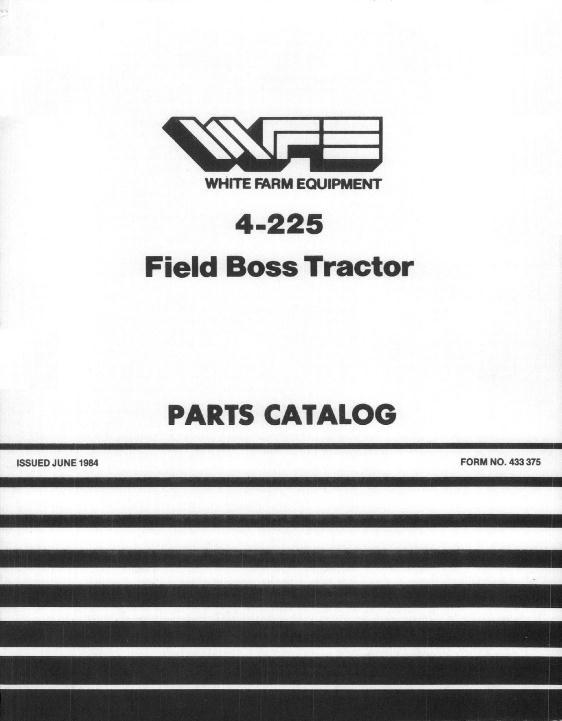 AGCO 4-225 Field Boss Tractor Parts Book W433375 English