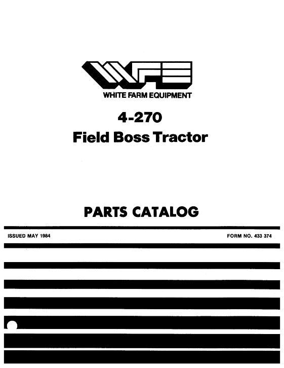AGCO 4-270 Field Boss Tractor Parts Book 433374 English