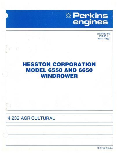 AGCO 4.236 Perkins Engine (LD70002) (1986) Parts Book 700705273 English